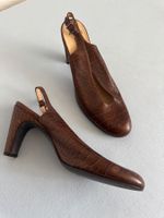 LEDER-PUMPS THIERRY-RABOTIN-ANDY JLLIEN, GR.40,5 KROKO,BRAUN