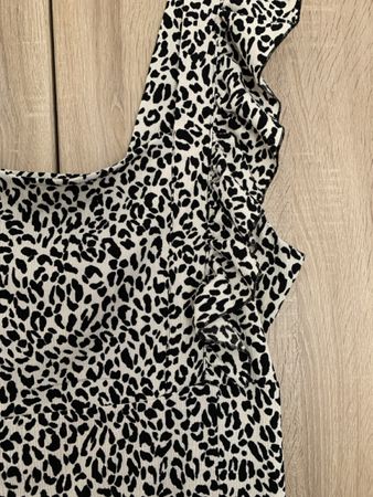 Kleid Lang Gr. XL-XXL Animal Print offwhite schwarz Topshop