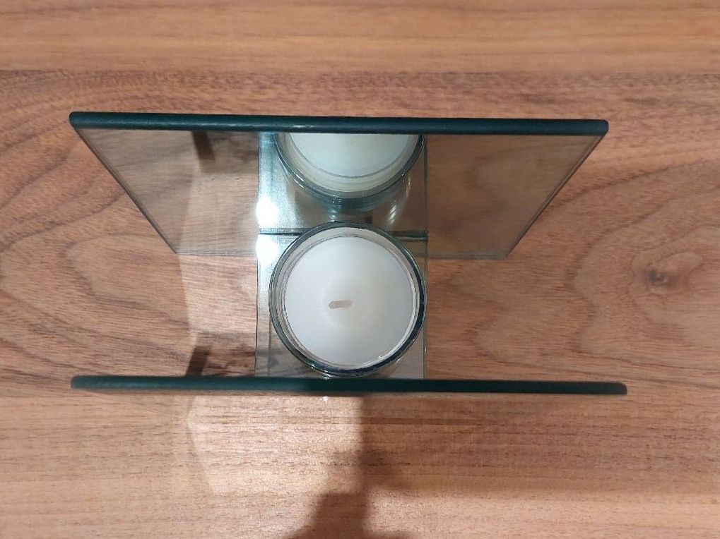 Kerzenständer: Raffinierter Glas-Kerzenhalter mit Spiegel – Gebraucht aus Brunnen von Livianda 3