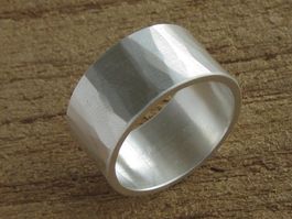 breiter UNIKAT Ring Silber 999 / Gr. 63