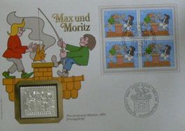 Numisbrief ProJuventute Max & Moritz Feinsilberbarren 999.9