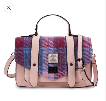 Umhängetasche von Islander UK, pink and blue tartan