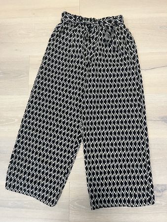 Stoffhosen schwarz creme gemustert XS neu