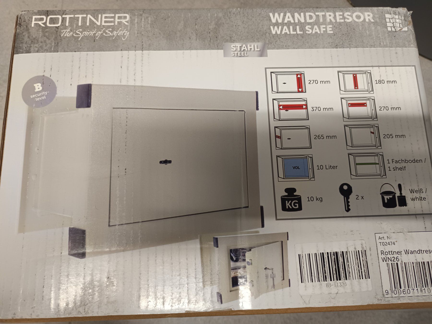 Tresor: Neuer Wandtresor Rottner WN26 – Neu und originalverpackt aus Rüthi (Rheintal) von Balty 3