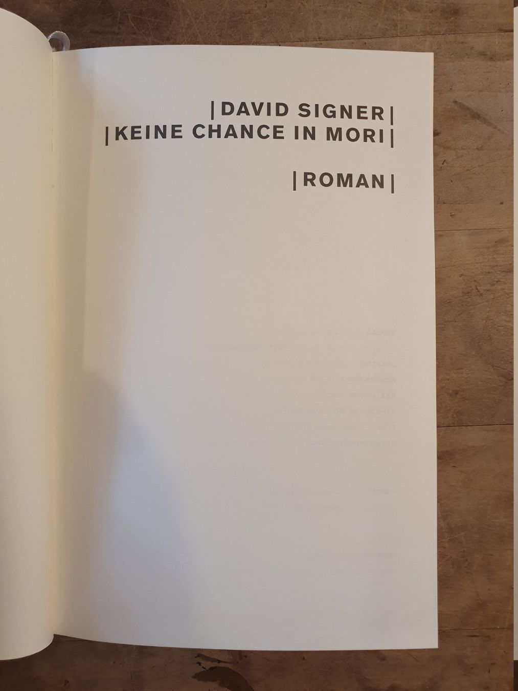 Libri: Keine Chanche in Mori Salis – Usato da Zürich venduto da loosebone 1