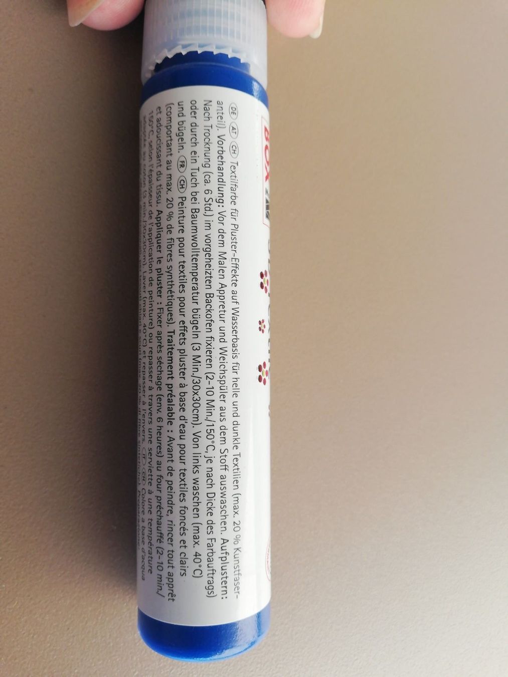 Peintures: 3D Textilfarbe blau, rot, gelb – D'occasion à Büttikon AG par Amineah 1