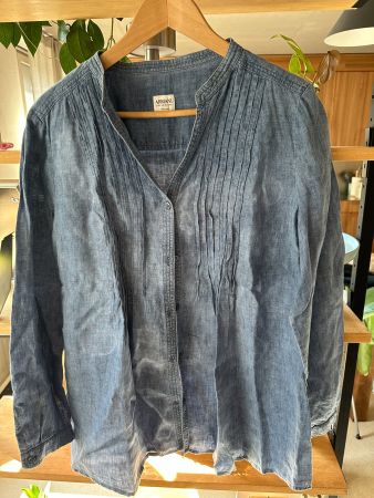 Bluse, Armani, Grösse 50, Blau / Jeans-look