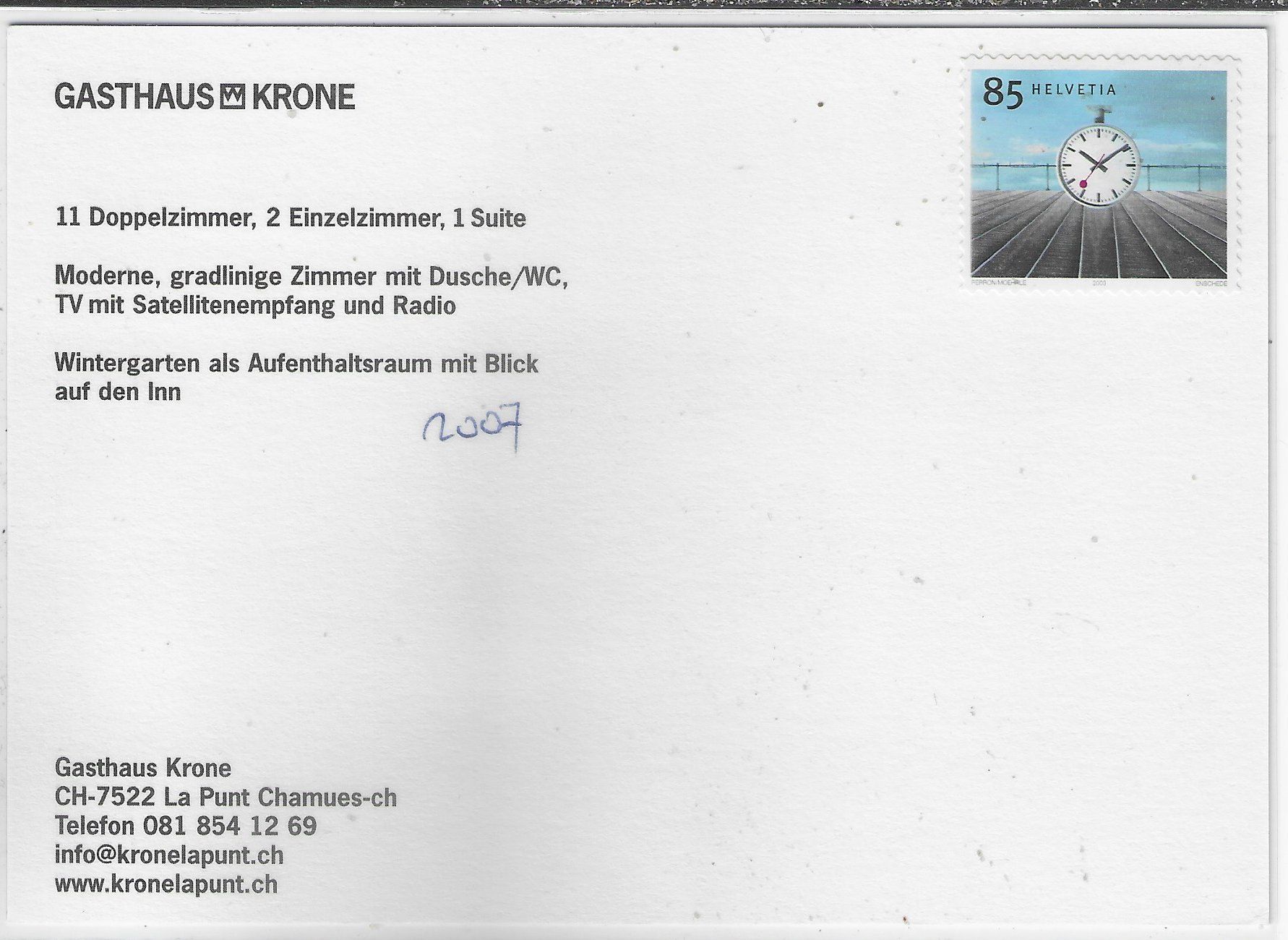Cartes postales: La Punt Chamues-ch - Gasthaus Krone – D'occasion à Ettingen par Kartenplanet 1