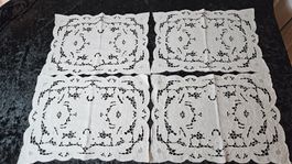 4 Tischsets Spitzendeckeli, neuwertig, Weiss 45x32 cm