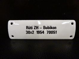 KLEINES ALTES EMAILSCHILD RÜTI BUBIKON