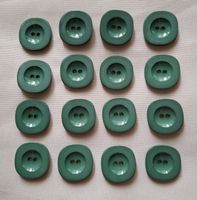 16 Knöpfe, salbeigrün,Satinat- Effekt am Rand , 20 mm.