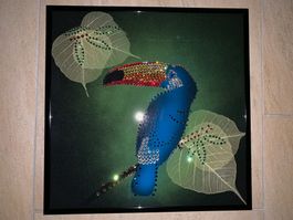 Tableau avec cristaux de Swarovski "Toucan"