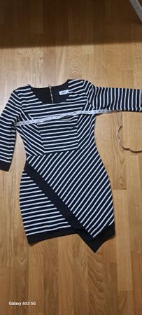 Stylish B/W Striped Dress, Size S, BRZ
