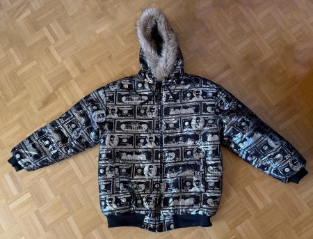 Veste homme neuve XL style hip-hop, imprimé dollars