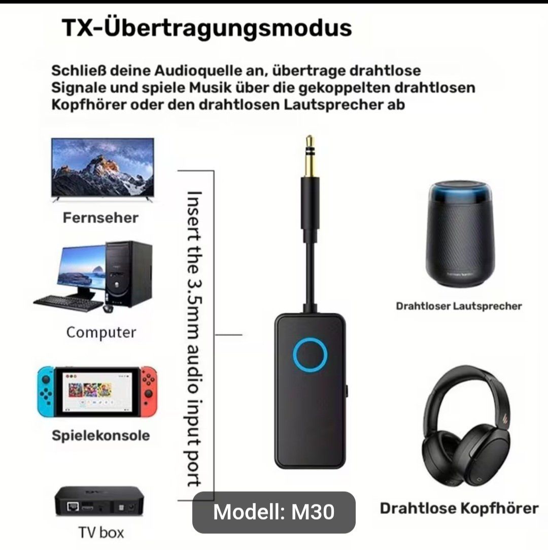 Unità & Adattatore: 2in1 Wireless Sender Empfänger Adapter Bluetooth 5.4 – Nuovo (secondo la descrizione) da Riedt b. Erlen venduto da 63ak 4