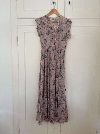 Maje Kleid Gr. 2 (38-40) hellrosé mit grauen Blumen Baumwoll