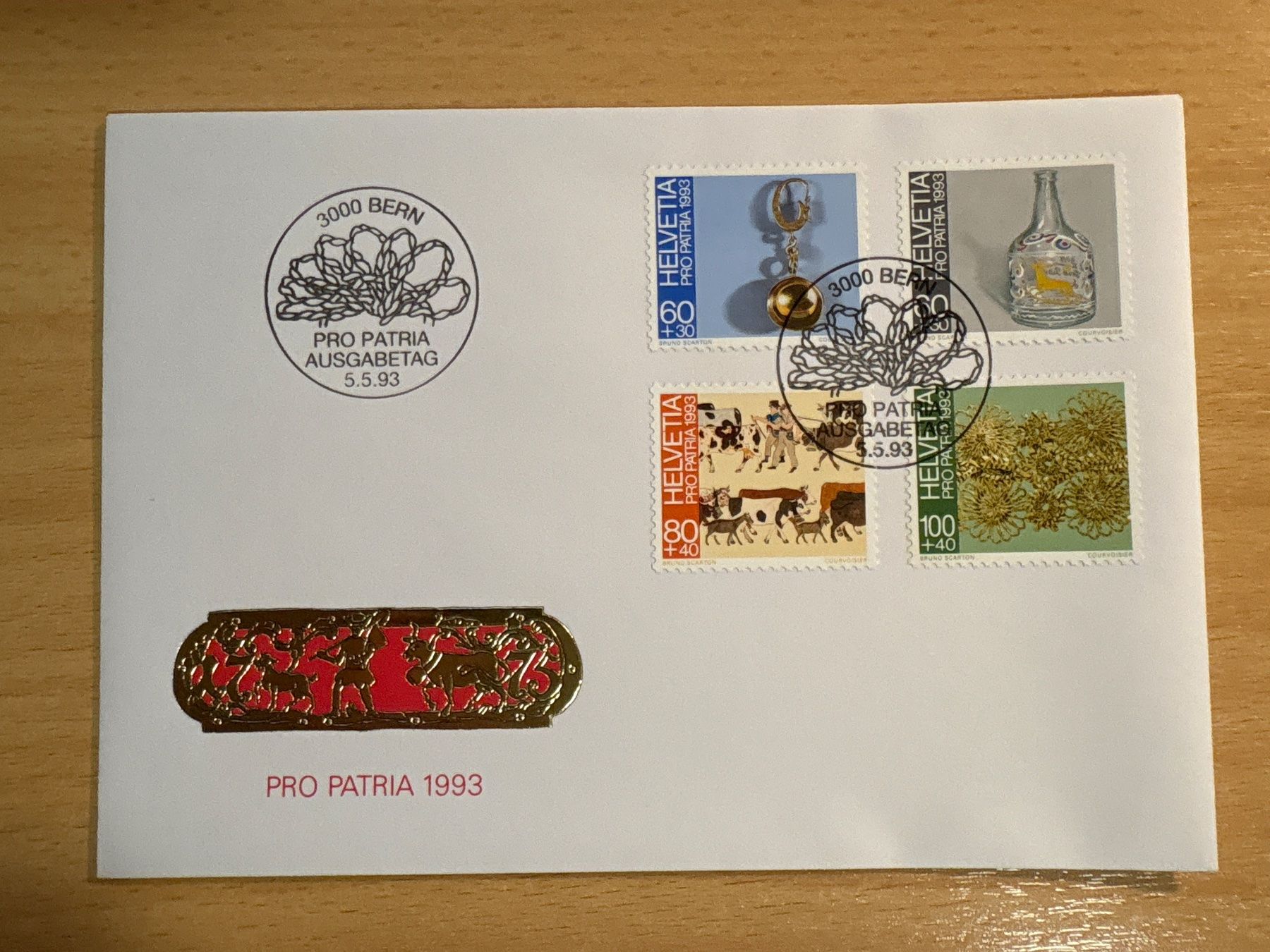 Tutti i francobolli: Pro Patria Briefmarken-Brief 1993, Ersttagsbrief – Usato da Ibach venduto da lisch3