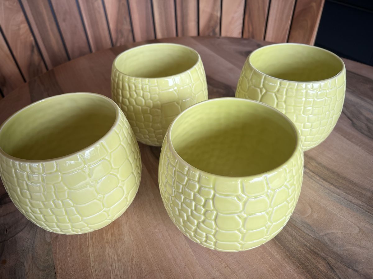 Migros Blumentöpfe: NEU!! 4er Set: Blumentöpfe, Keramik, Frühling! – Neu und originalverpackt aus Derendingen von Laubfleckerli 4