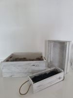 Holzkisten Dekokisten Landhausstil weiss 3er Set Vintage