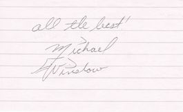 Michael Winslow Autogramm signiert Karte Police Academy