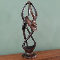 Vintage Holzskulptur "tanzendes Paar"