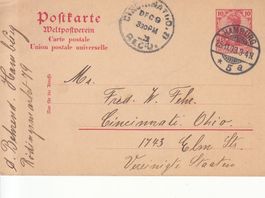 DR Postkarte 10 Pf Hamburg 1903