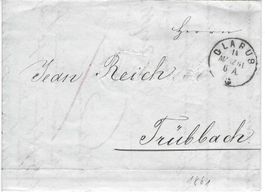Faltbrief Glarus - Trübbach  1861