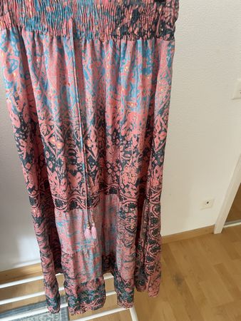 Maxi Rock Seide Viskose seide Mix Blumenmuster Einheitsgröss