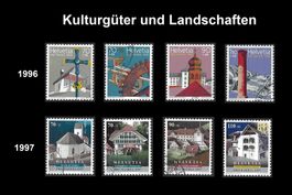 Kulturgüter und Landschaften, 1996 + 1997 Pro Patria Serien