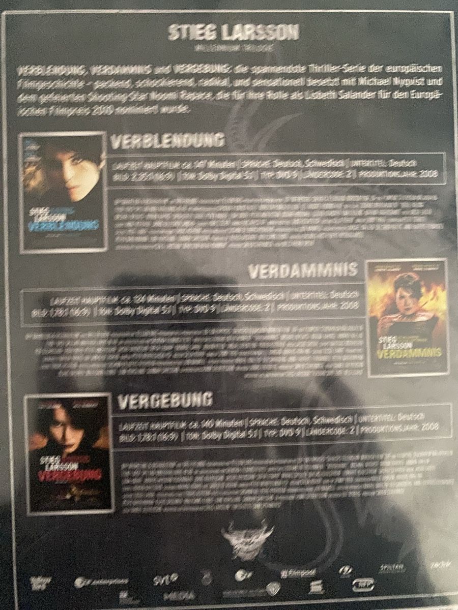 Alle DVDs: Stieg Larson Millenium Trilogie – Gebraucht aus Thayngen von doncorvetto 1