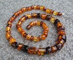 ♥ UNISEX / SCHLANGEN KETTE / BALTISCHER BERNSTEIN  ♥