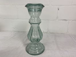 5.Kerzenständer aus Glas, hellgrün, Plaeau Spanien