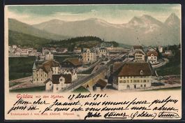 AK Goldau, Ortsansicht mit den Mythen