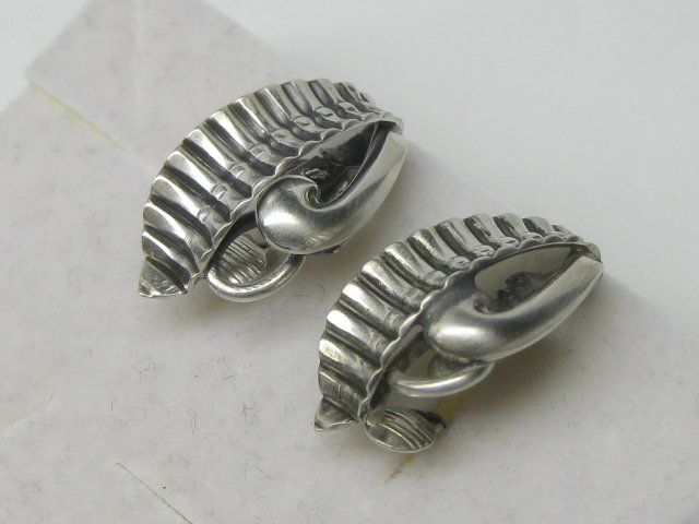 Orecchini pendenti & Orecchini a lobo: Antik Ohrringe Ohrclips Silber 835 Blatt – Usato da Ermatingen venduto da Decovin 4