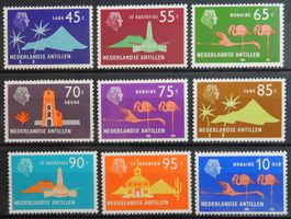 Niederlande Antillen Kat. 254-262 ** 1973 Kat. 20 Euro