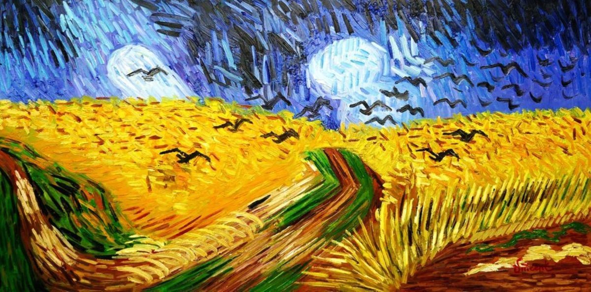 Reproduktionen & Neuware: Vincent van Gogh - Kornfeld mit Krähen – Neu (gemäss Beschreibung) aus Larnaca von KunstDepot24