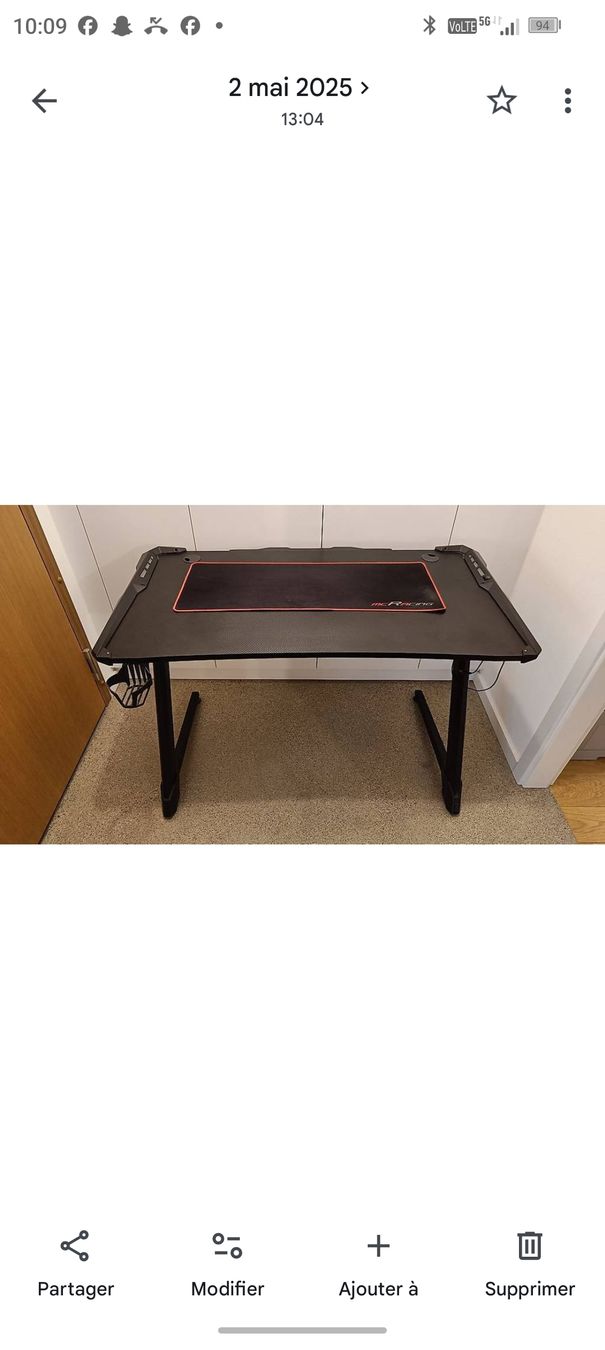 Scrivanie: Bureau de gaming noir  – Usato da Riddes venduto da Seba36 1