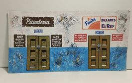 Kunst Ölbild El Arte Popular v Eugenio Leon  38 x 19 cm