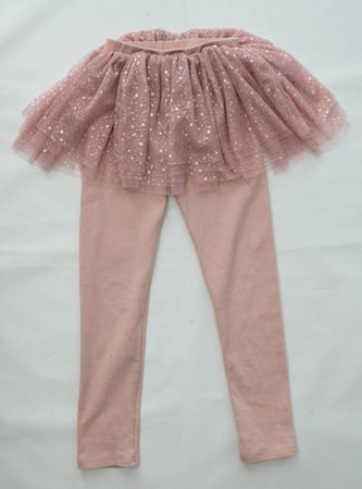 Tüllrock-Leggings Rosa mit Glitzersternen Gr.134/140