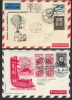 2x 1950 uralte Ballonpost HELVETIA DORNBIRN - nach ZUG +++