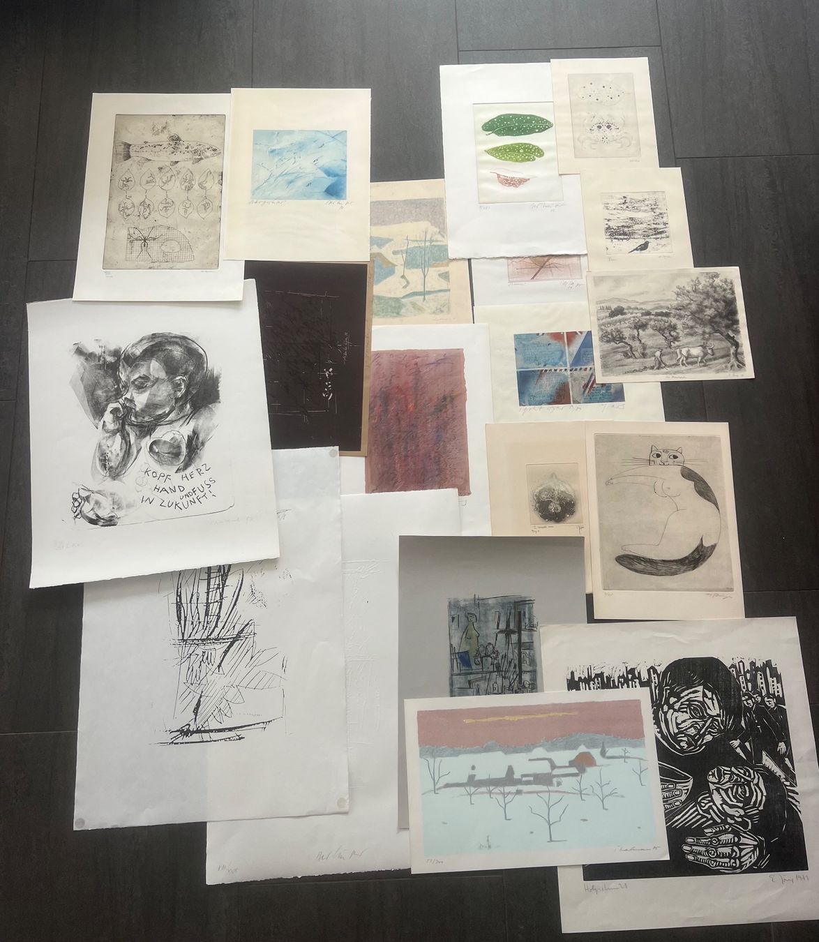 Grafica & Litografie: Konvolut: 20 handsignierte Originalrafiken – Usato da Rain venduto da Pic-Ass