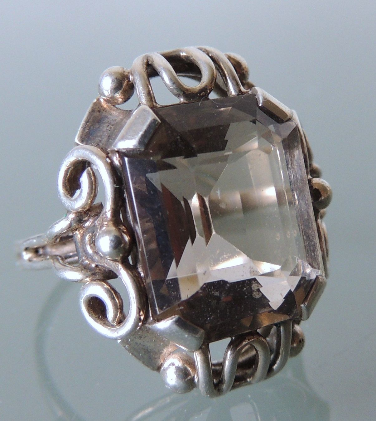 Anelli: Rauchquarz Silber 800 Fingerring Gr. 61 – Usato da Waldenburg venduto da schaller707 4