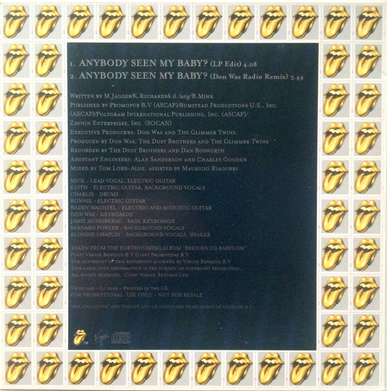 CDs: ROLLING STONES - ANYBODY SEEN MY BABY ? – Gebraucht aus Bottens von hotter-than-hell 1