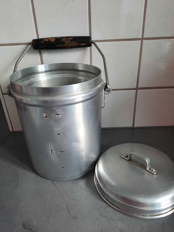 Bidon à Lait En Aluminium UKAL 10 Litres - Robuste, Facile à Nettoyer, Sans Odeur - Avec Couvercle à Charnières - Pour Ferme, Fromagerie, Alimentaire
