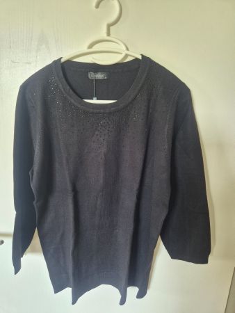 Eleganter Pullover mit Pailletten, schwarz, Grösse M, NEU