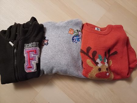 warme Pullis im Trio, Gr.98/104