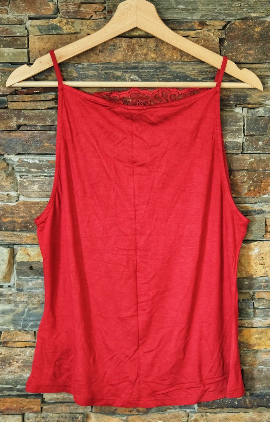 H&M Top: Top mit Spitze H&M Gr. L rot – Usato da Winkel venduto da man_2qfr 2