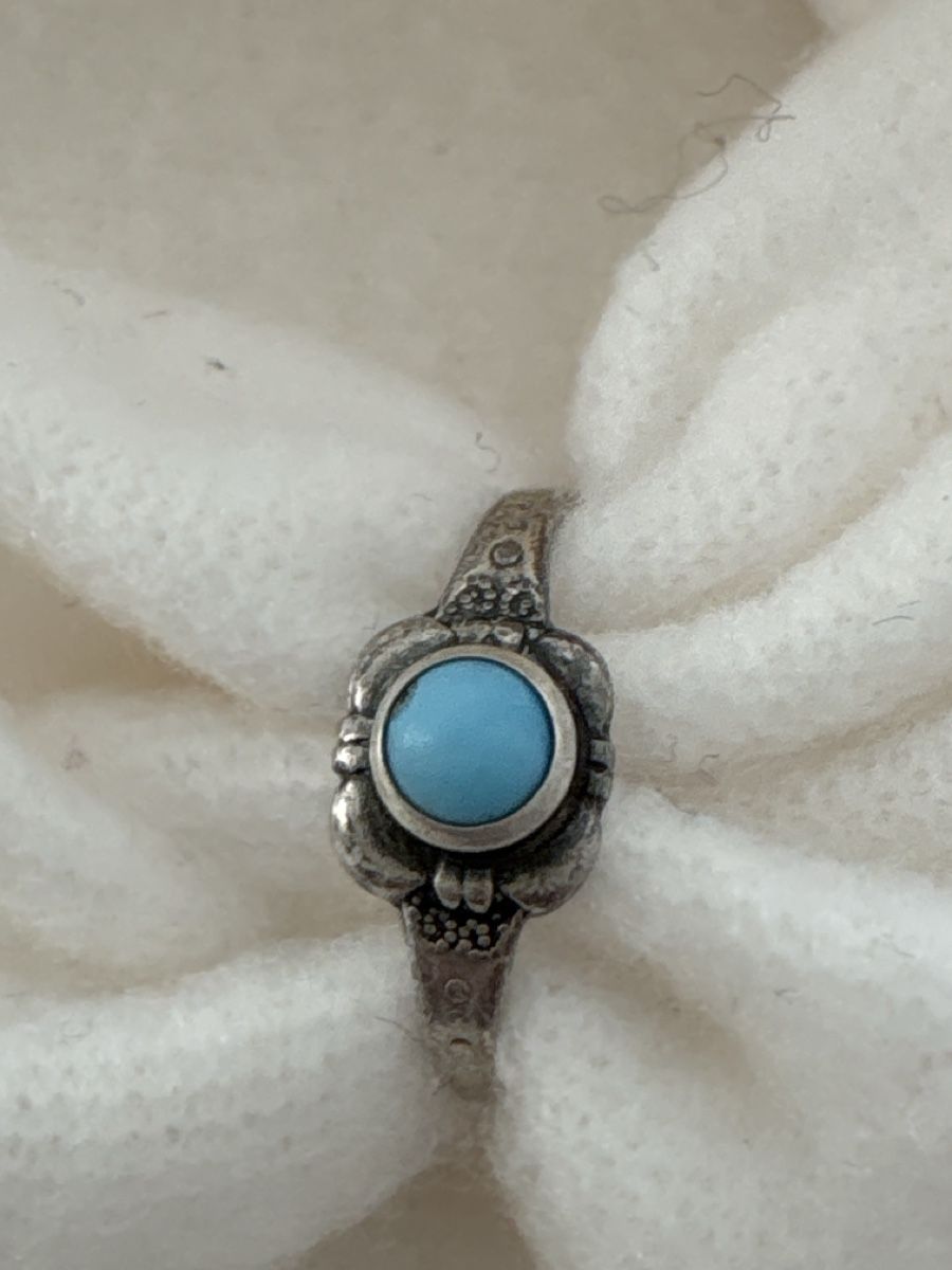 Anelli: Vintage Silberring 800 mit Türkis Stein – Usato da Embrach venduto da mays 1