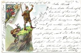 Alpinismus - Bergsteiger - Humor - Edelweiss - Litho - 1904