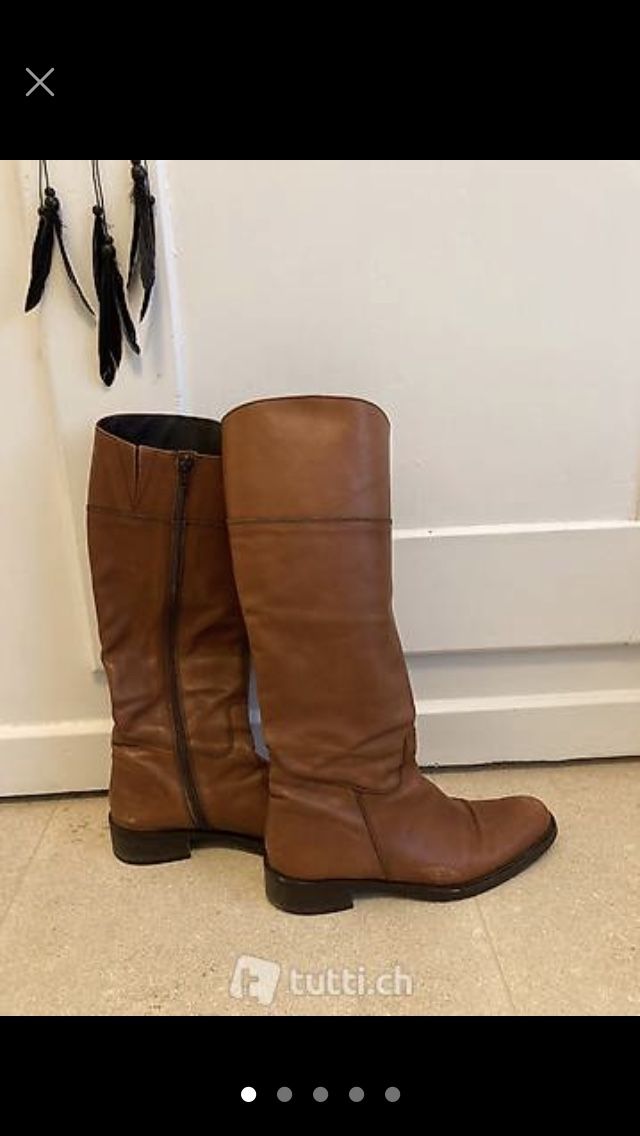 Scarpe da donna: Leder Stiefel in Cognac, Gr. 40 – Usato da Azmoos venduto da alix001